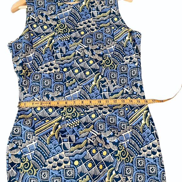 J McLaughlin Catalina Cloth Dress Size M Blue Devon Old Money Preppy Coastal - Picture 9 of 10